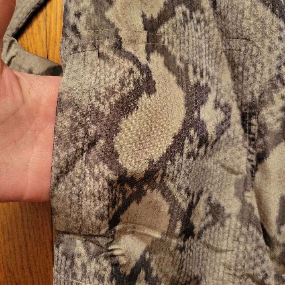 St John‎ Gray Snakeskin Print Utility Jacket Sport Gray S Windbreaker Anorak